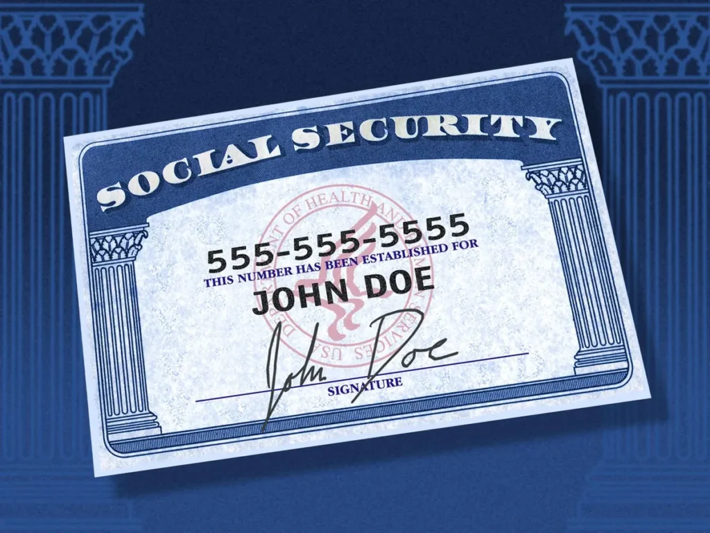 Image of social security card.