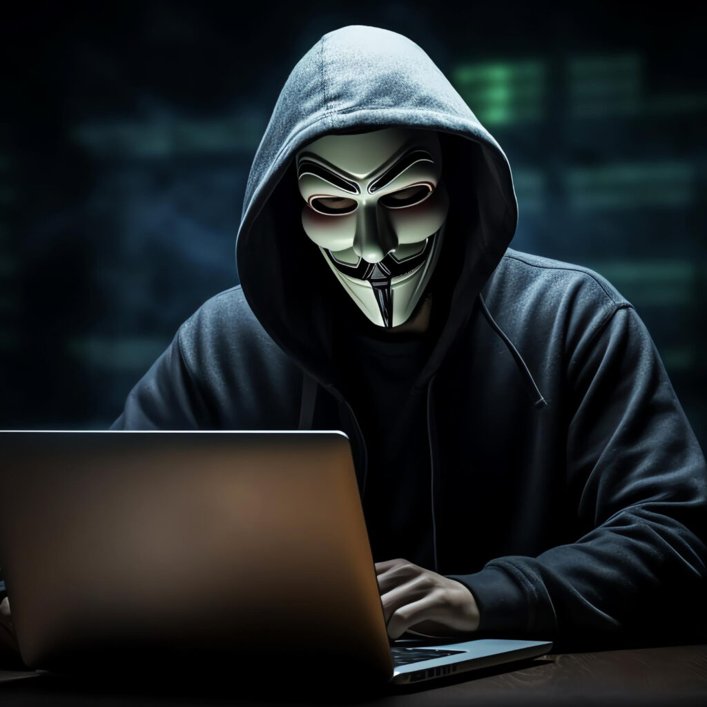 Image of a Hacker with Guy Fawkes Mask