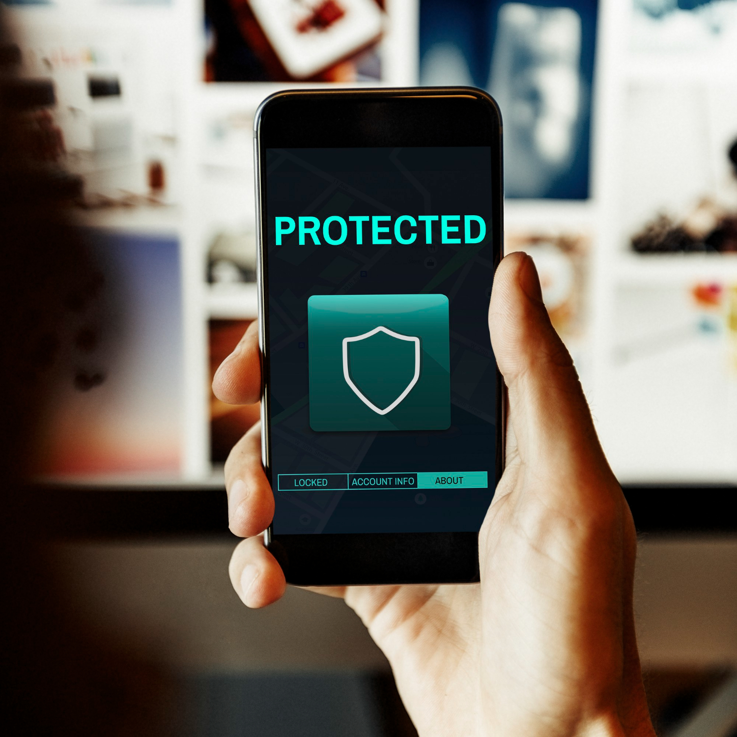 Image of smartphone with personal firewall